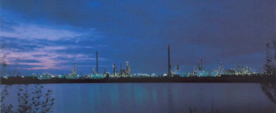 Industrial landscape at dusk